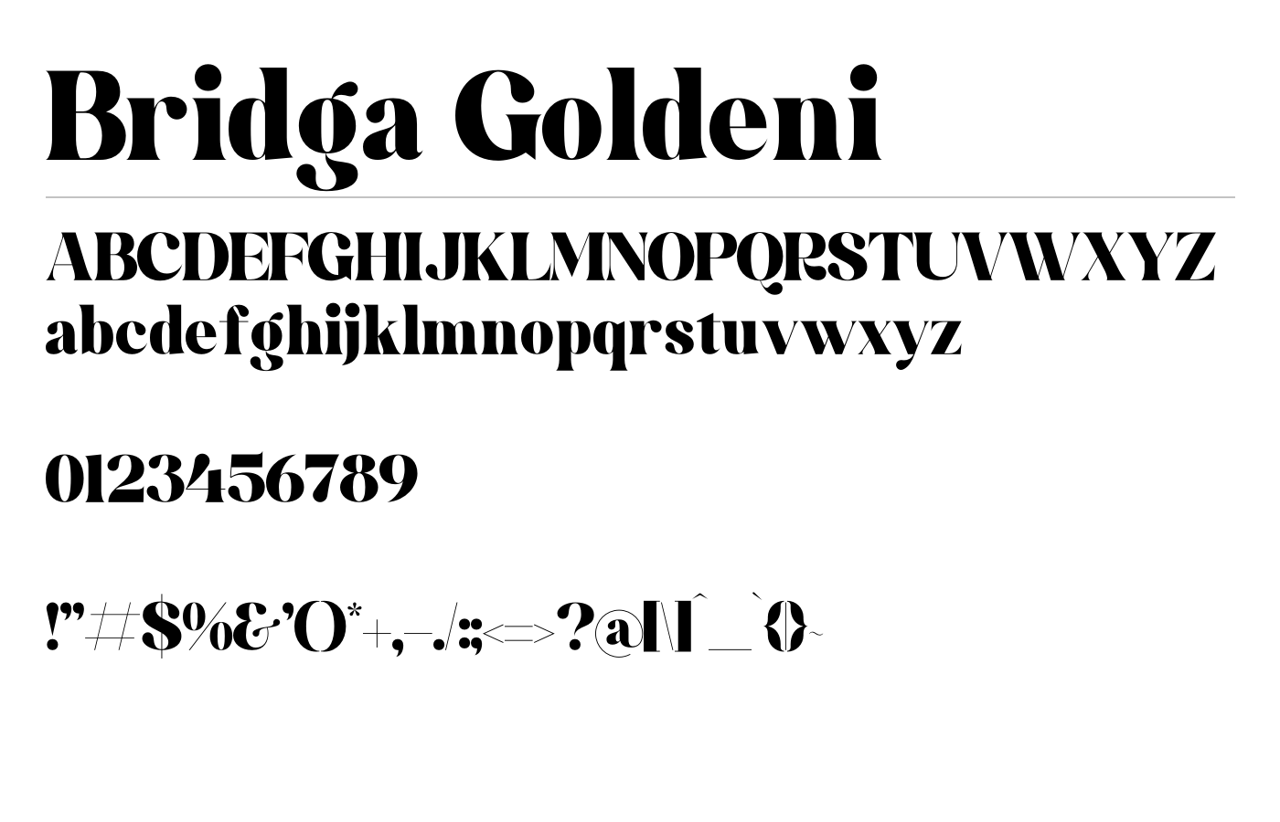 Bridga Goldeni Font preview