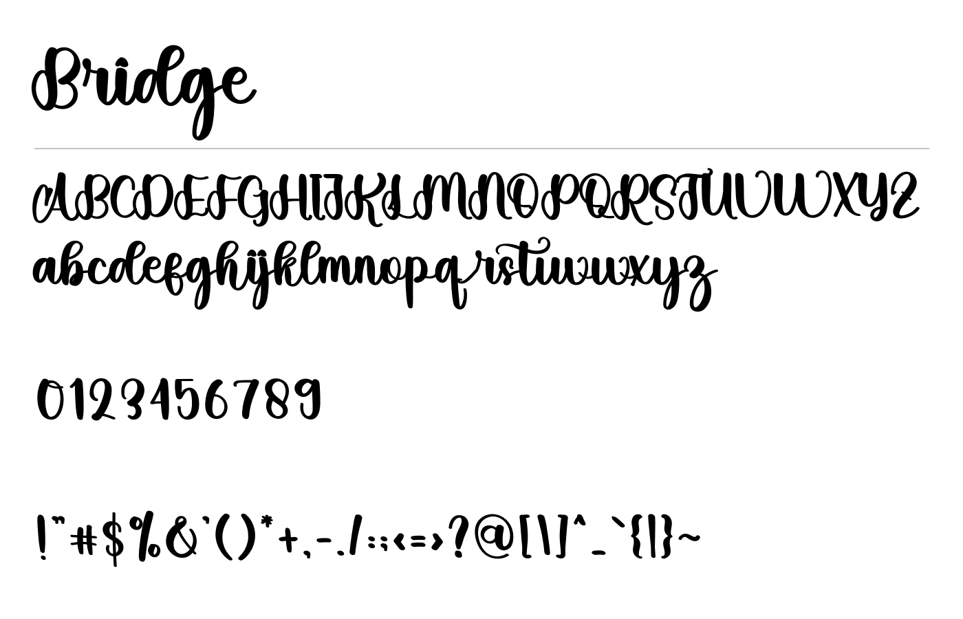 Bridge Font preview