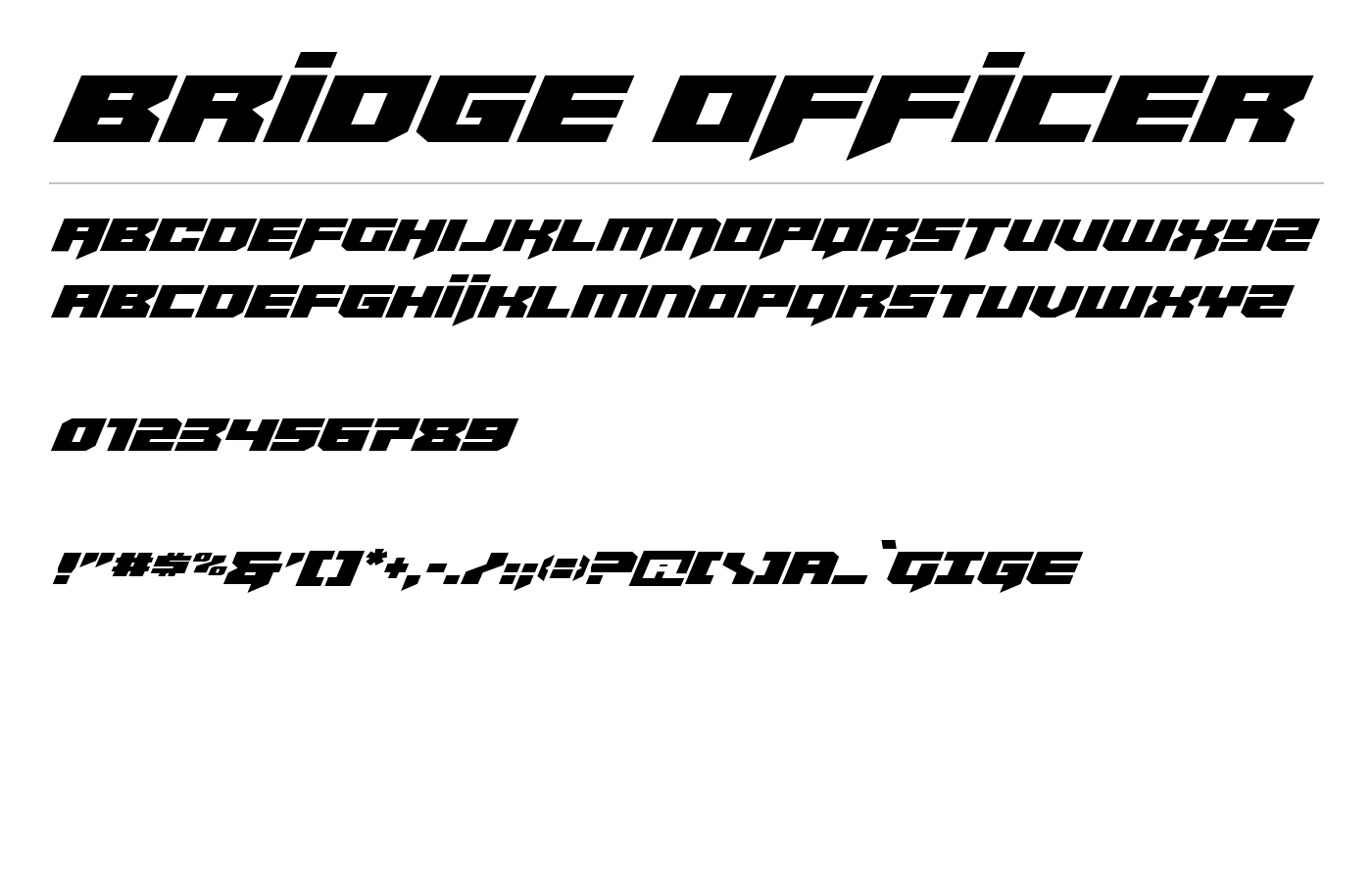 Bridge OFFicer Font preview