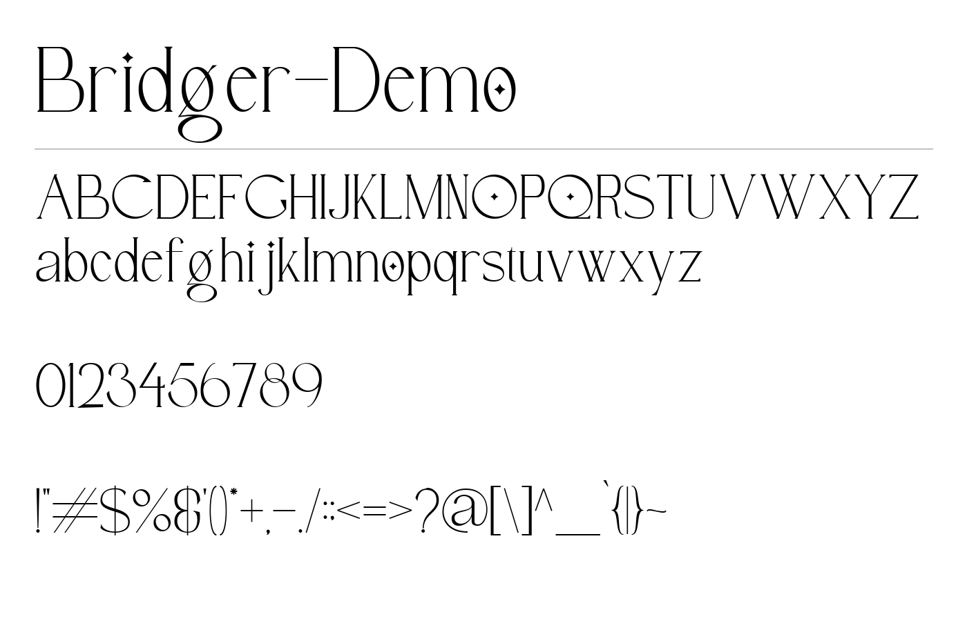 Bridger-Demo Font preview