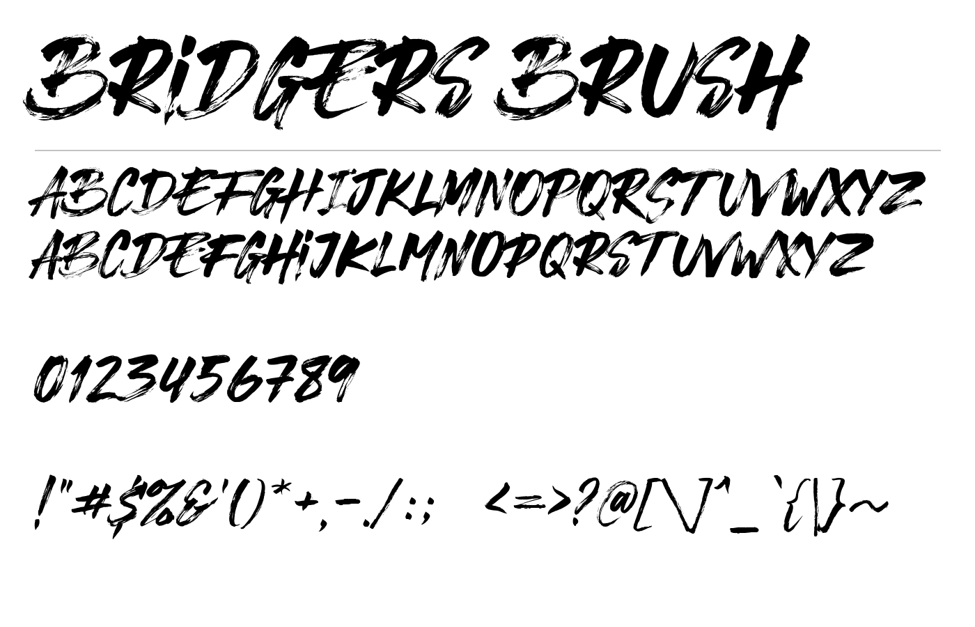 Bridgers Brush Font preview