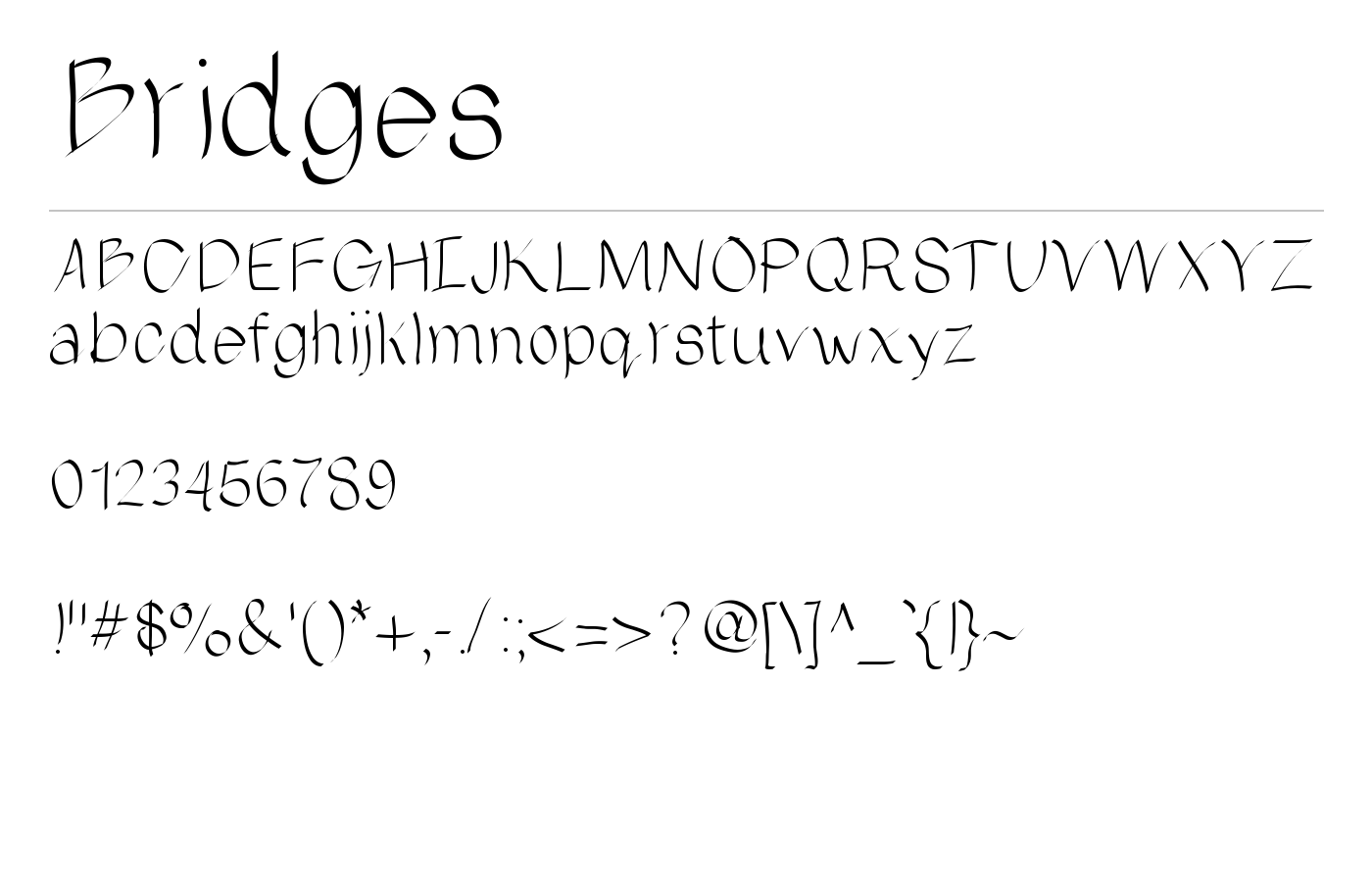 Bridges Font preview