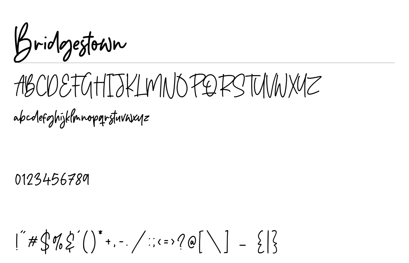 Bridgestown Font preview