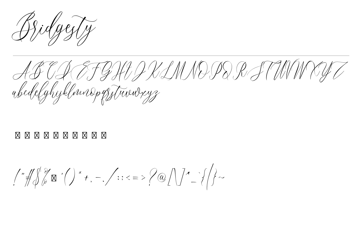 Bridgesty Font preview