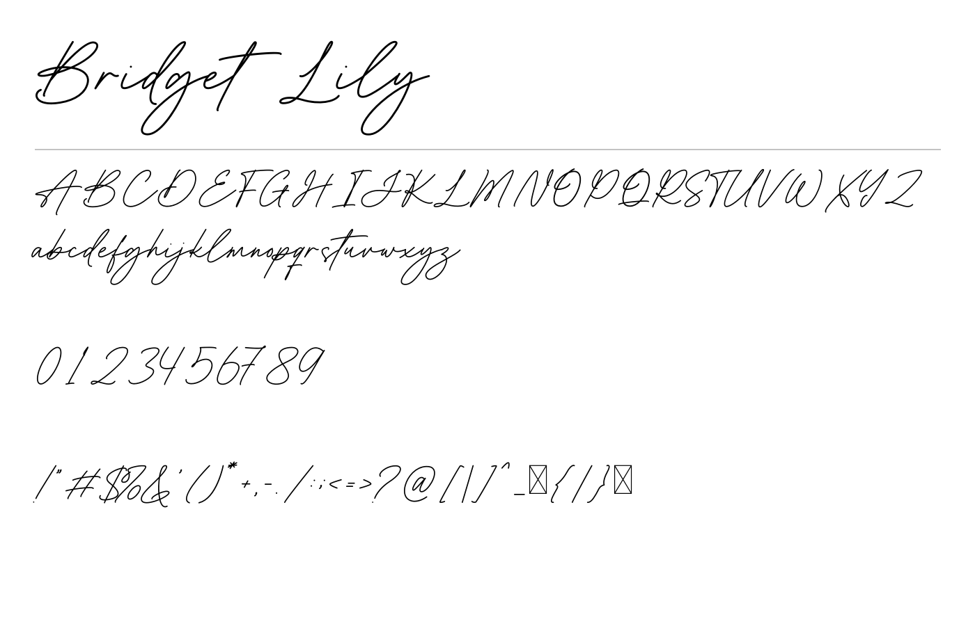 Bridget Lily Font preview