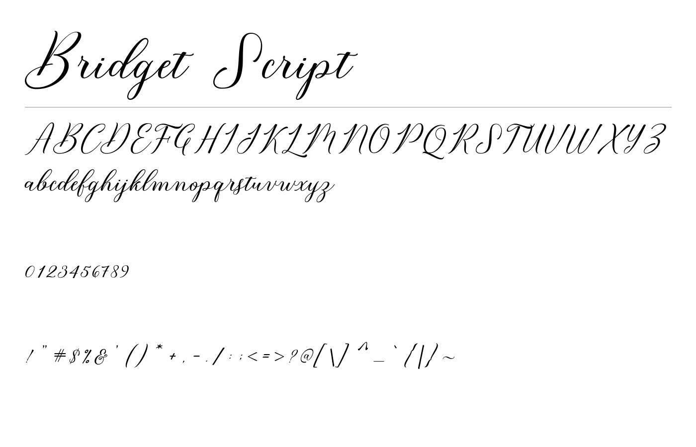 Bridget Script Font preview
