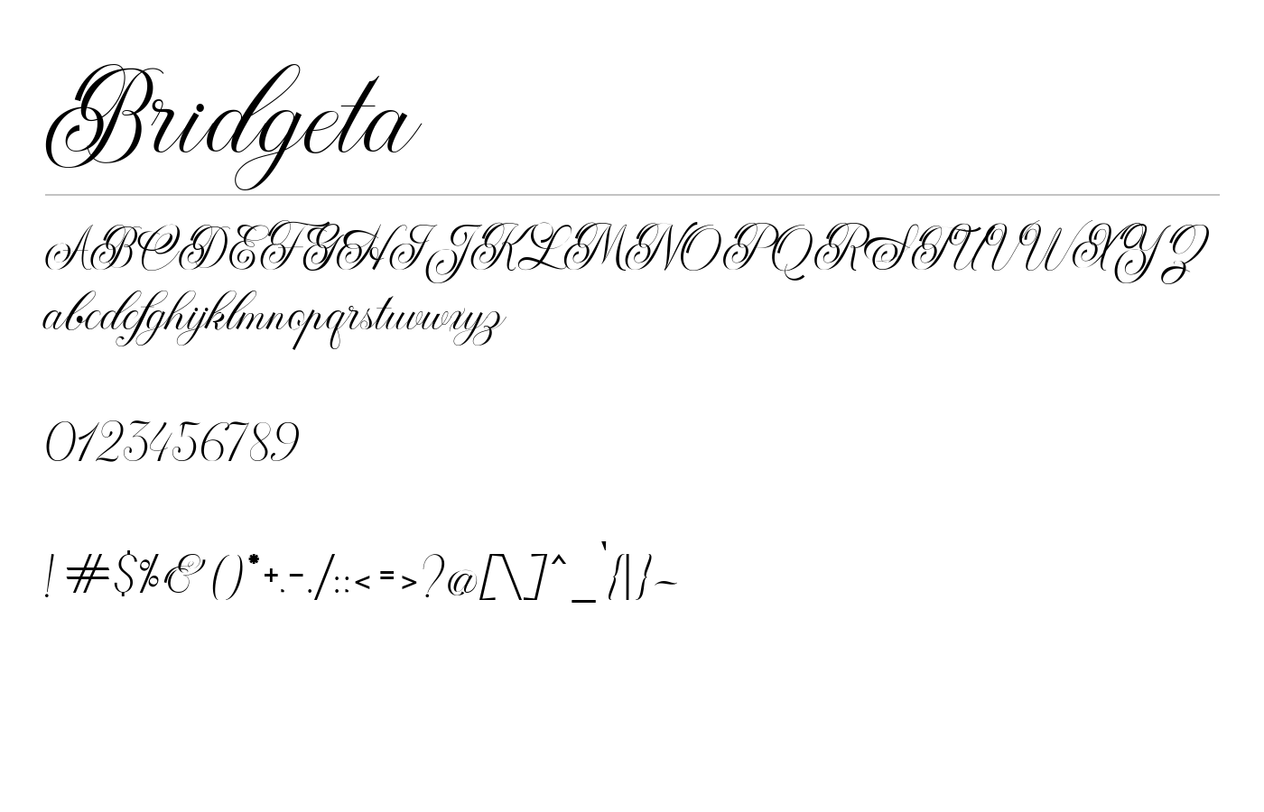 Bridgeta Font preview