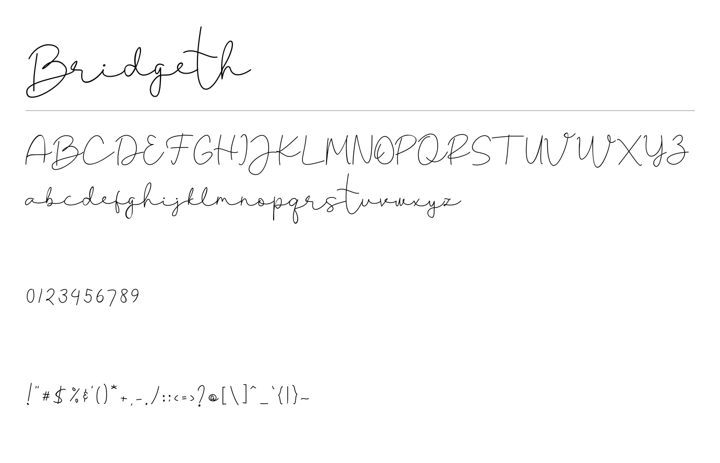 Bridgeth Font preview