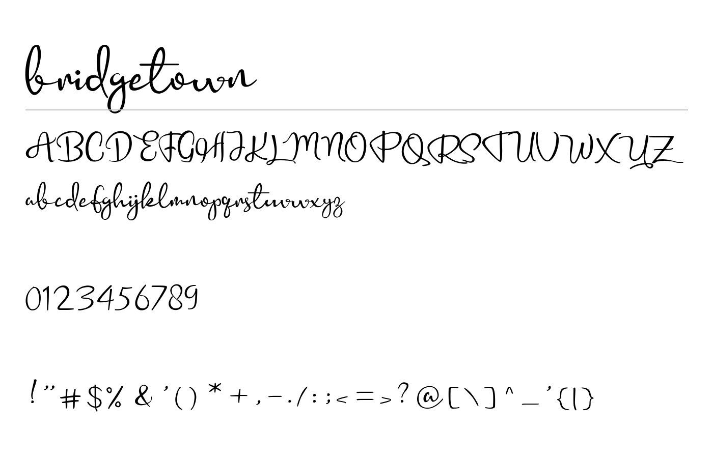 bridgetown Font preview
