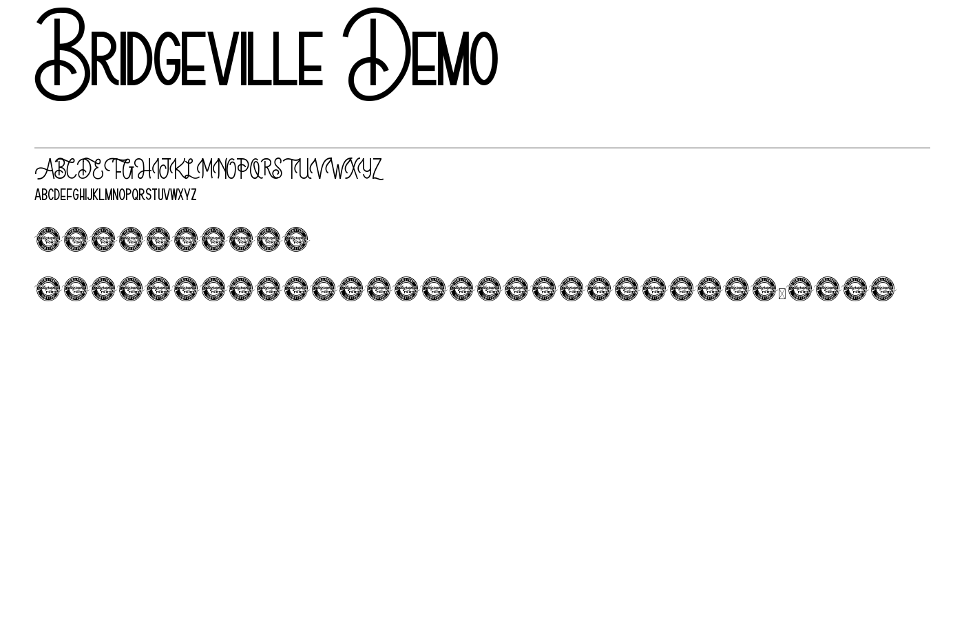 Bridgeville Demo Font preview