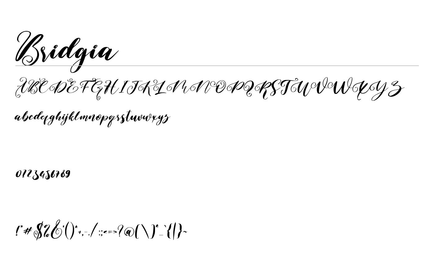 Bridgia Font preview