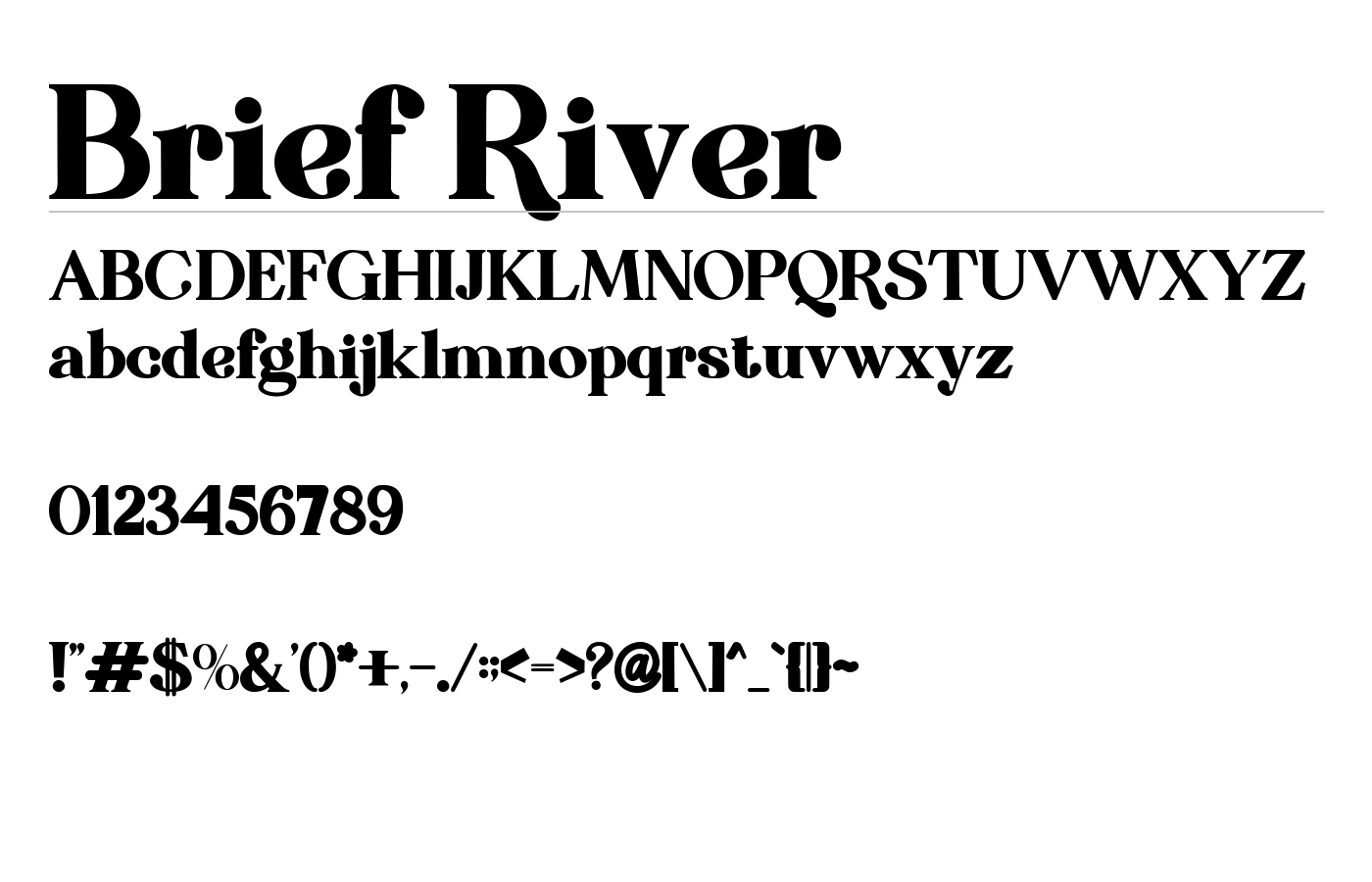 Brief River Font preview