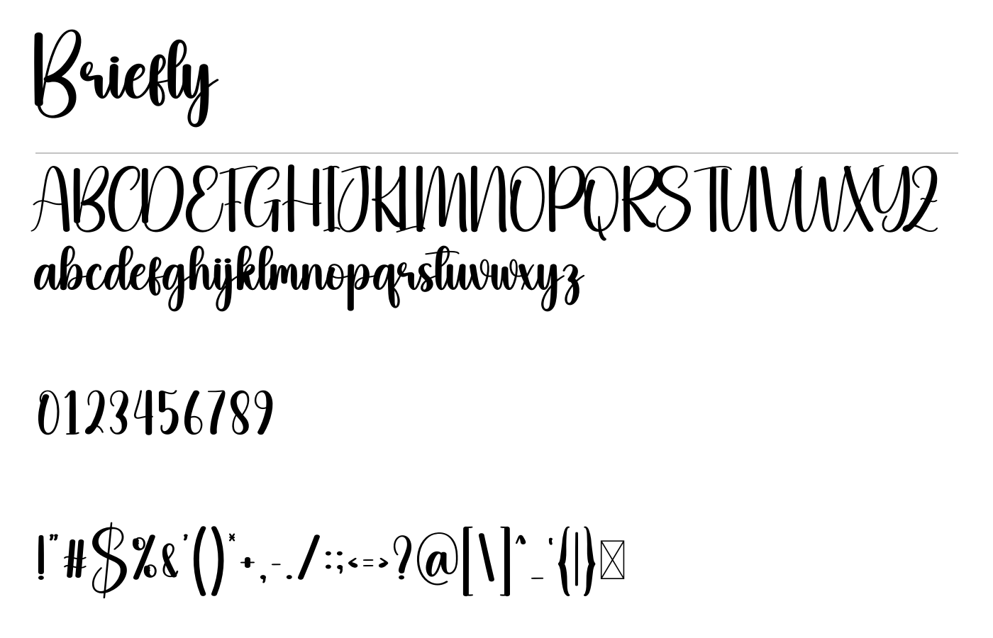 Briefly Font preview