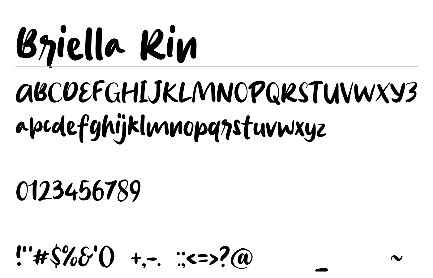 Briella Rin Font preview