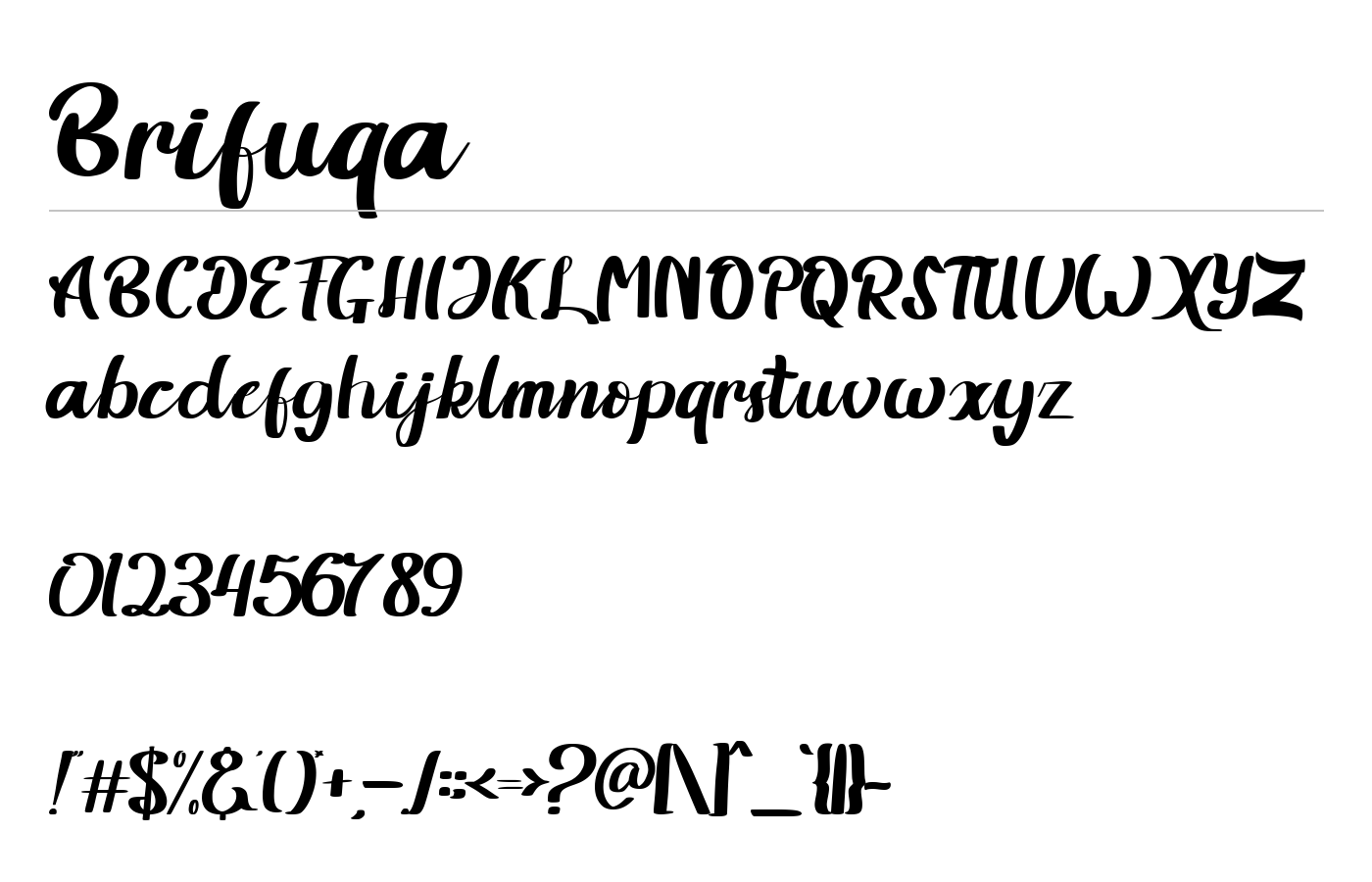 Brifuqa Font preview