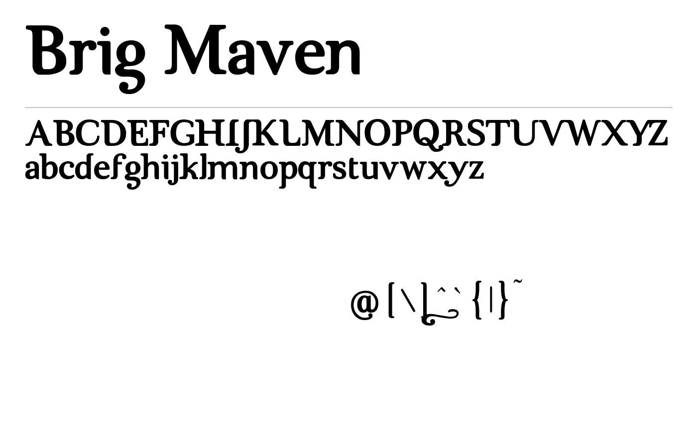 Brig Maven Font preview
