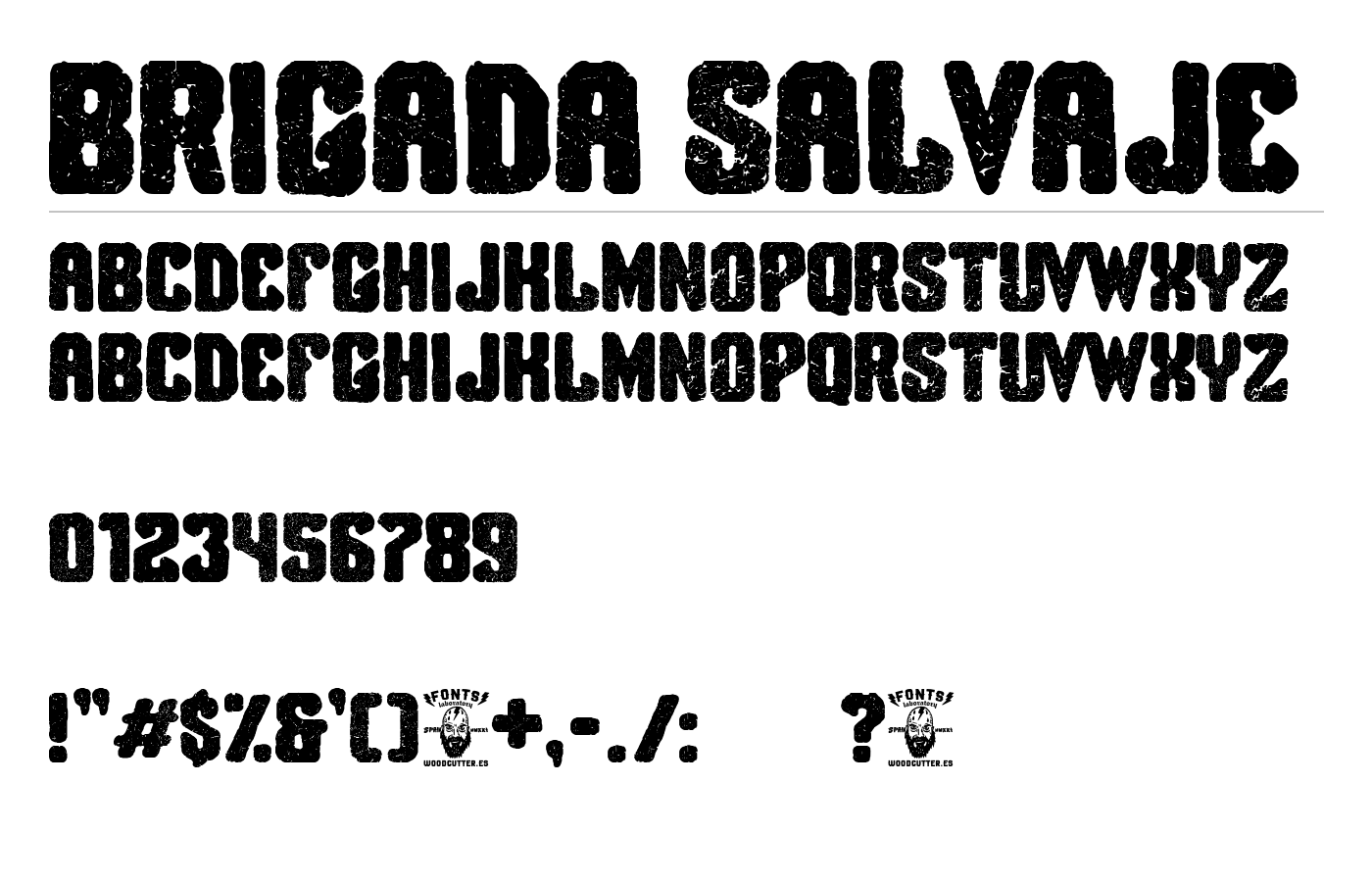 Brigada Salvaje Font preview
