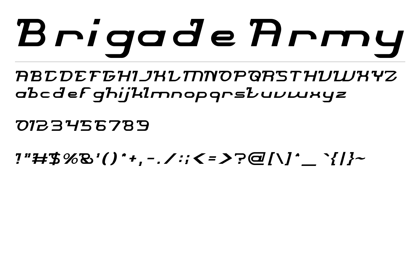 Brigade Army Font preview