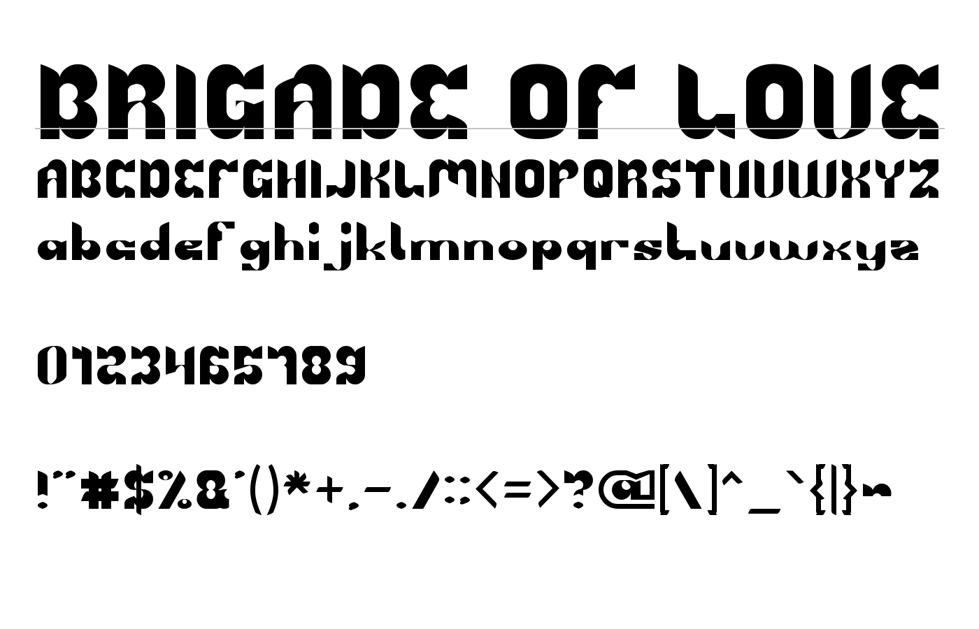 BRIGADE OF LOVE Font preview