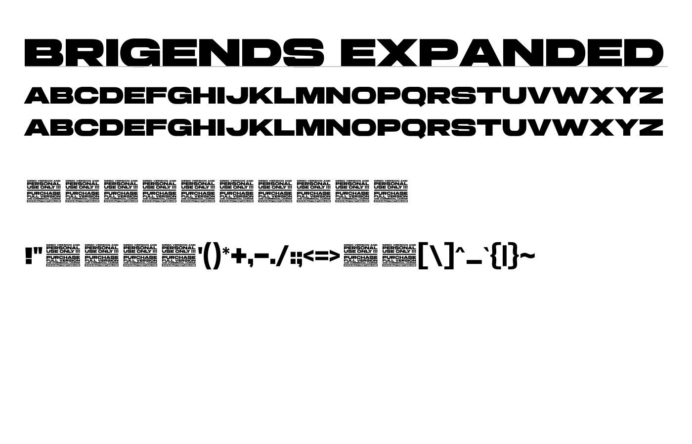 Brigends Expanded Font preview