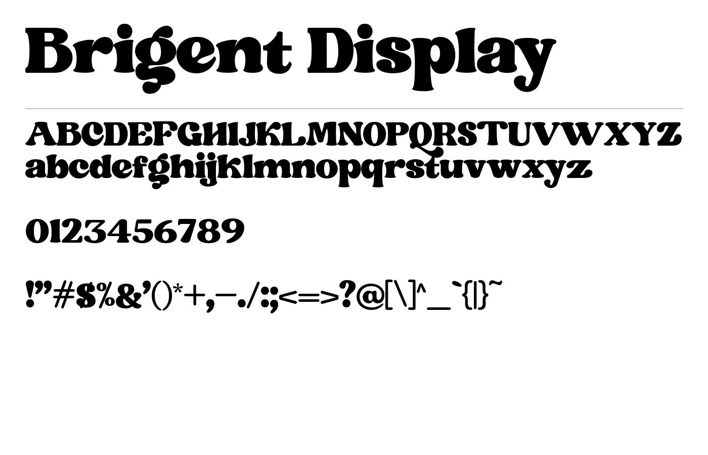 Brigent Display Font preview