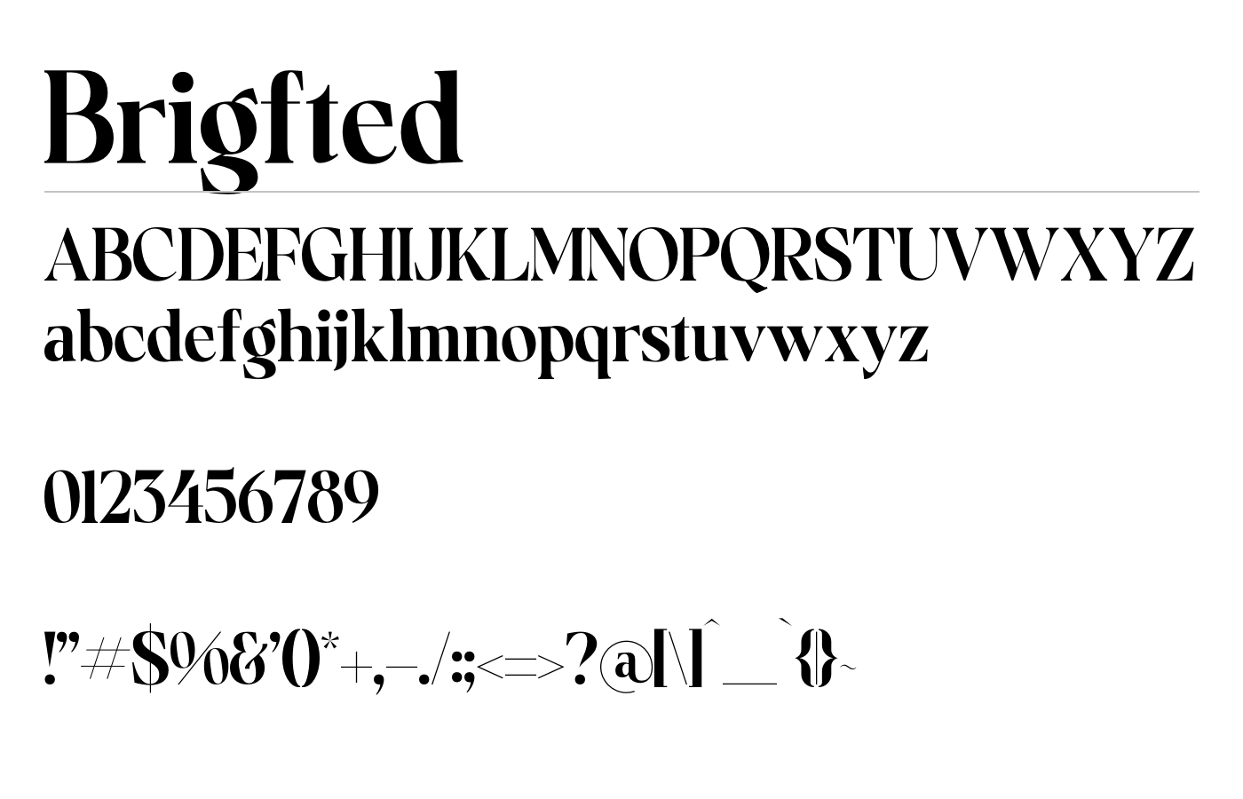 Brigfted Font preview