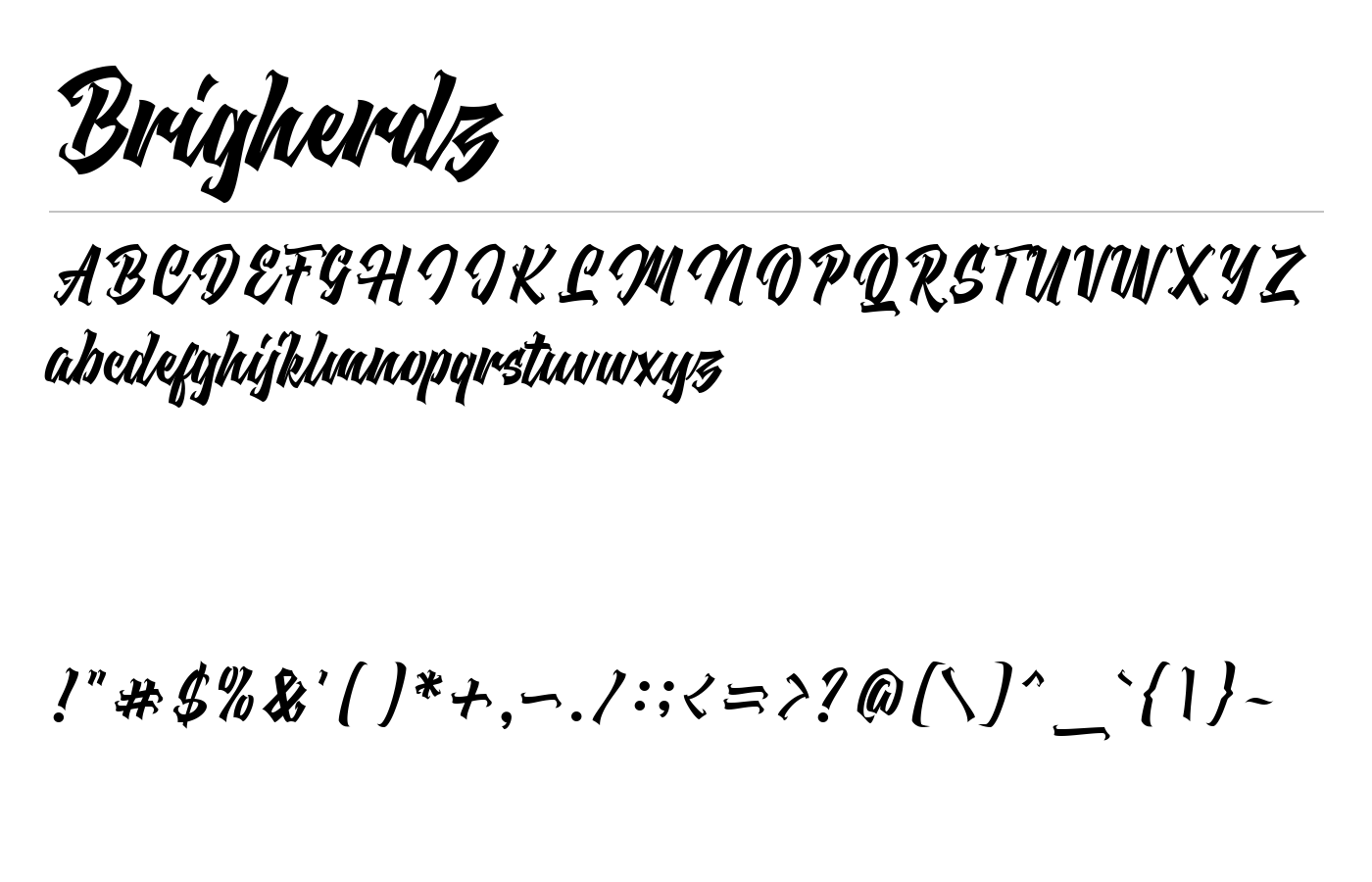 Brigherdz Font preview