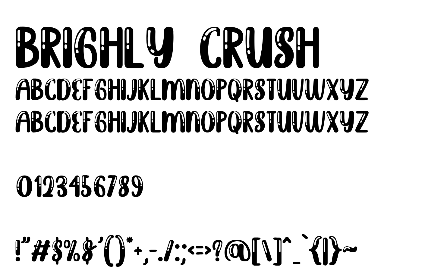 Brighly Crush Font preview