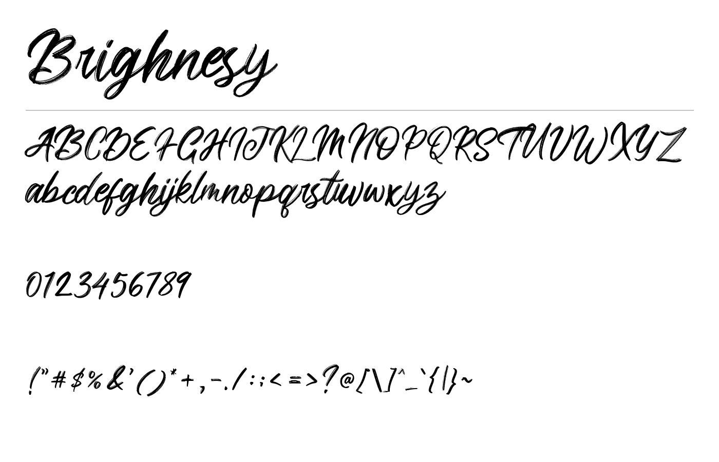 Brighnesy Font preview