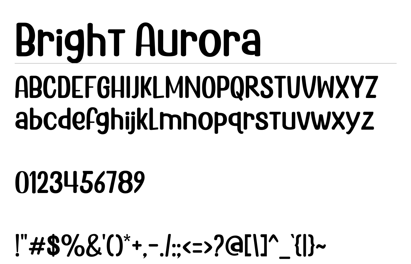 Bright Aurora Font preview