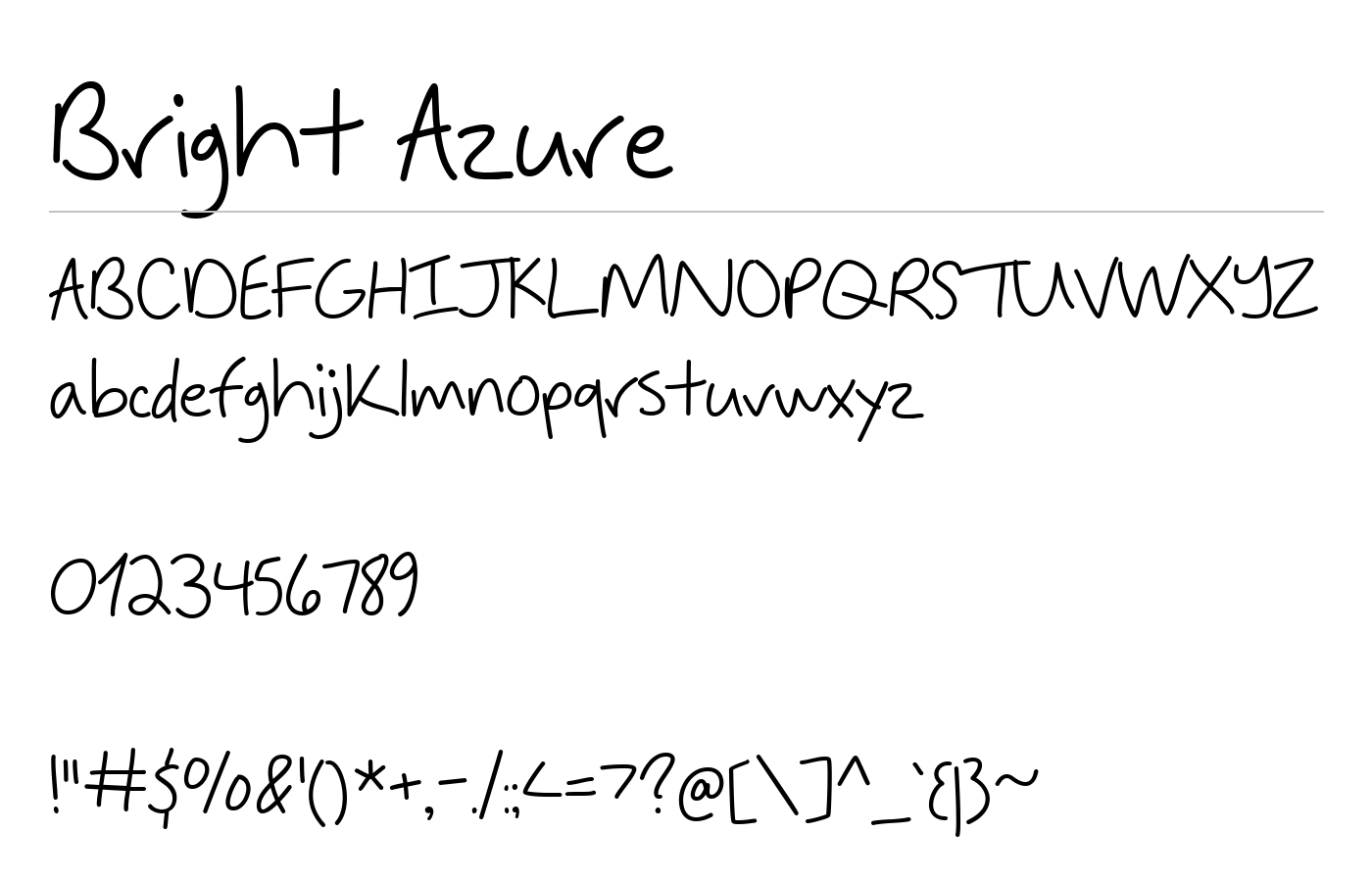 Bright Azure Font preview