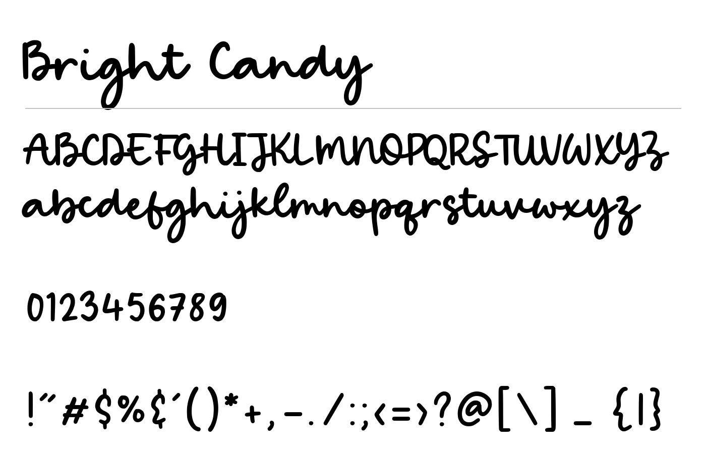 Bright Candy Font preview