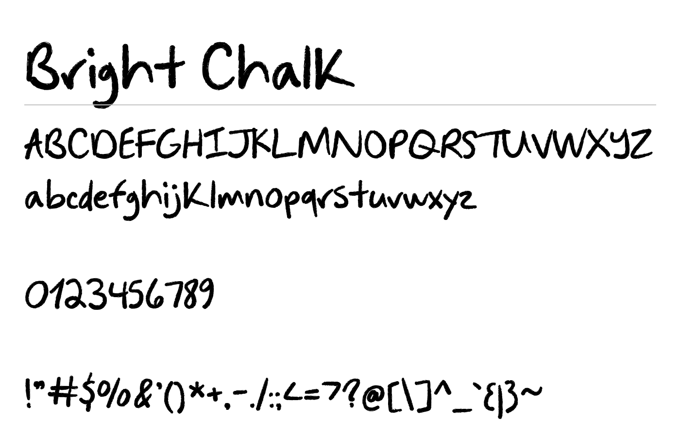 Bright Chalk Font preview