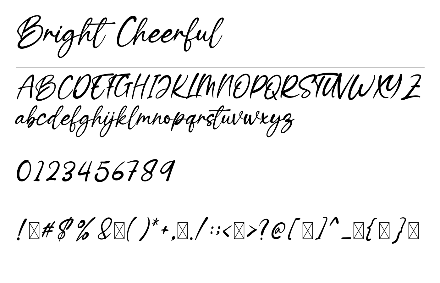 Bright Cheerful Font preview