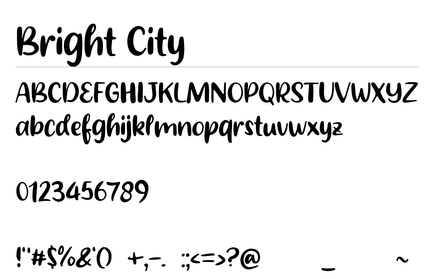 Bright City Font preview