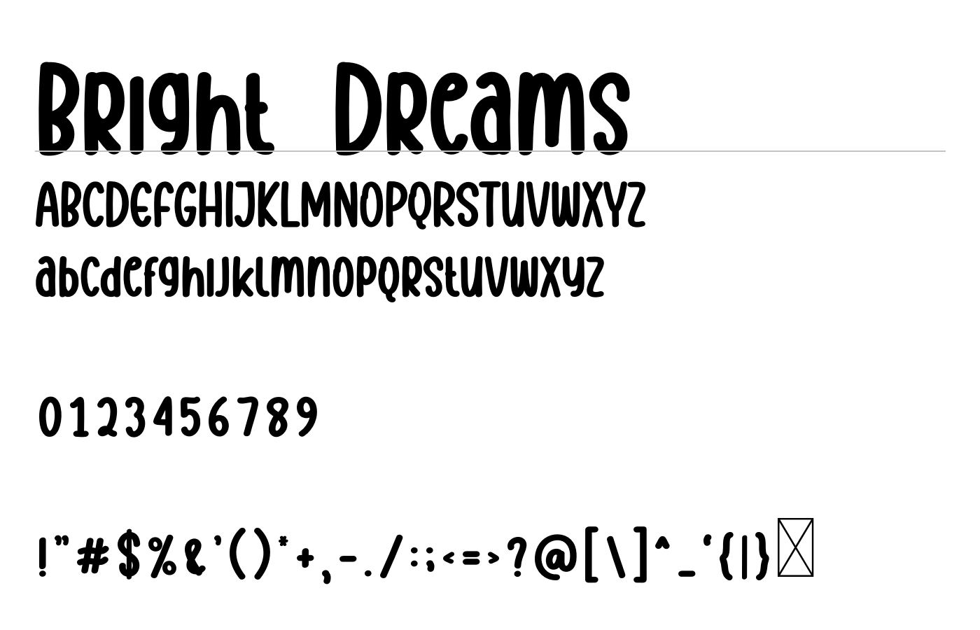 Bright Dreams Font preview