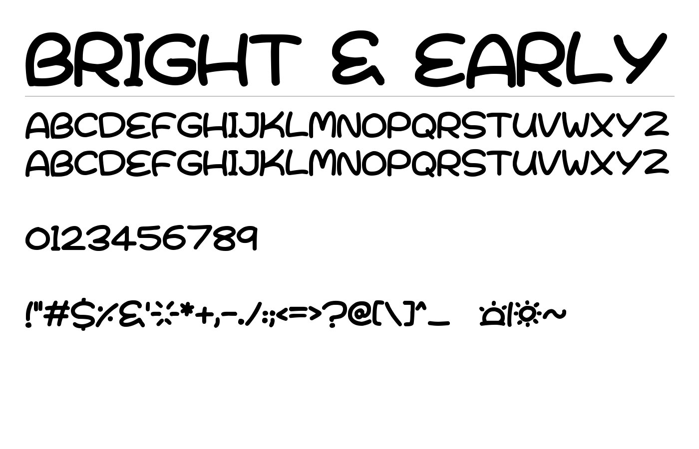 Bright & Early Font preview