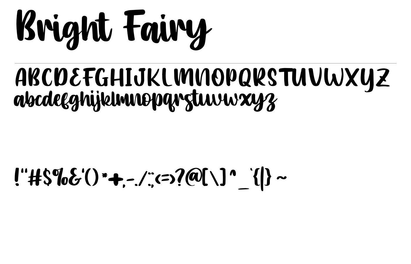 Bright Fairy Font preview