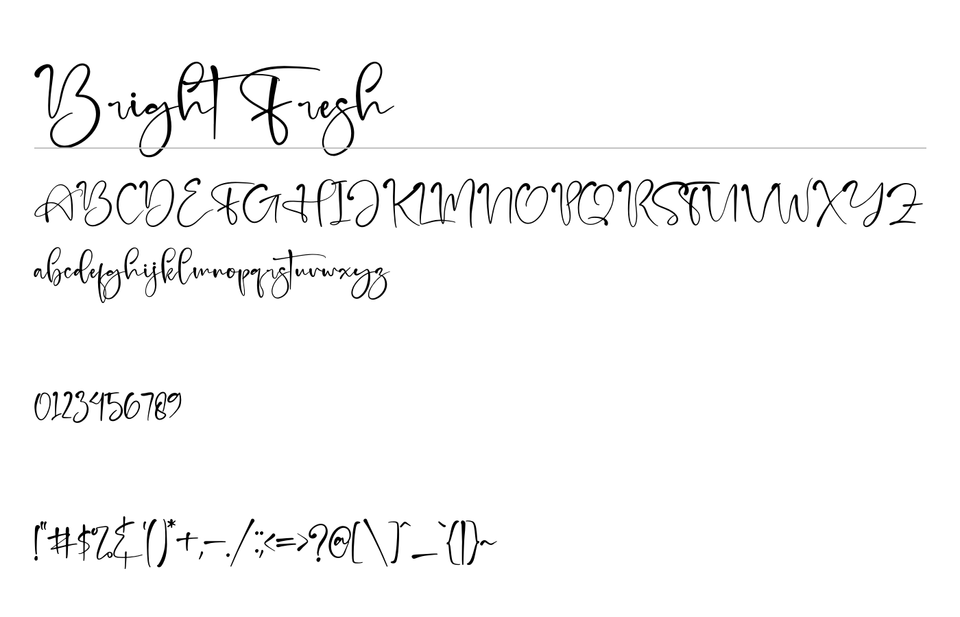 Bright Fresh Font preview