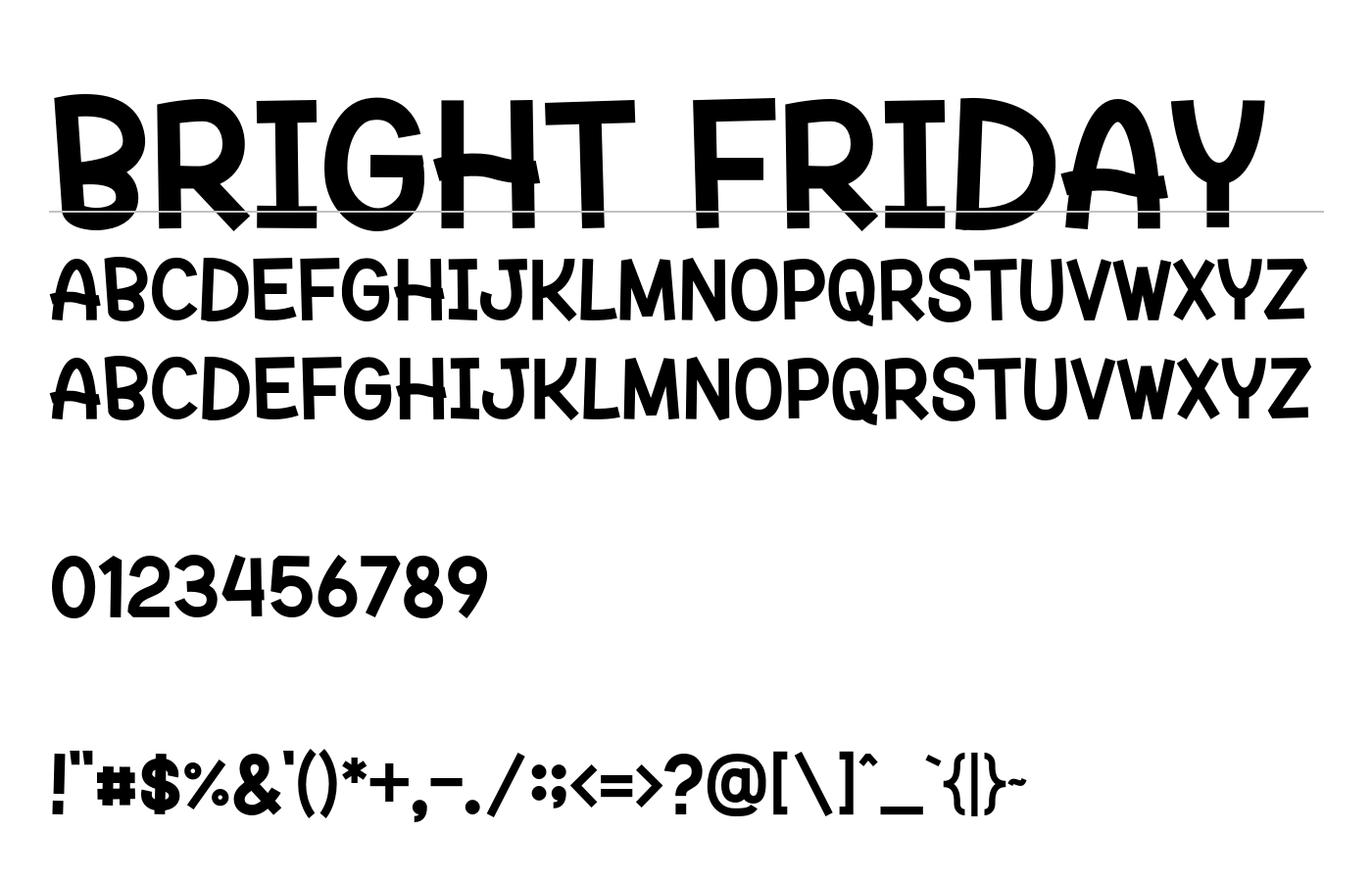 Bright Friday Font preview