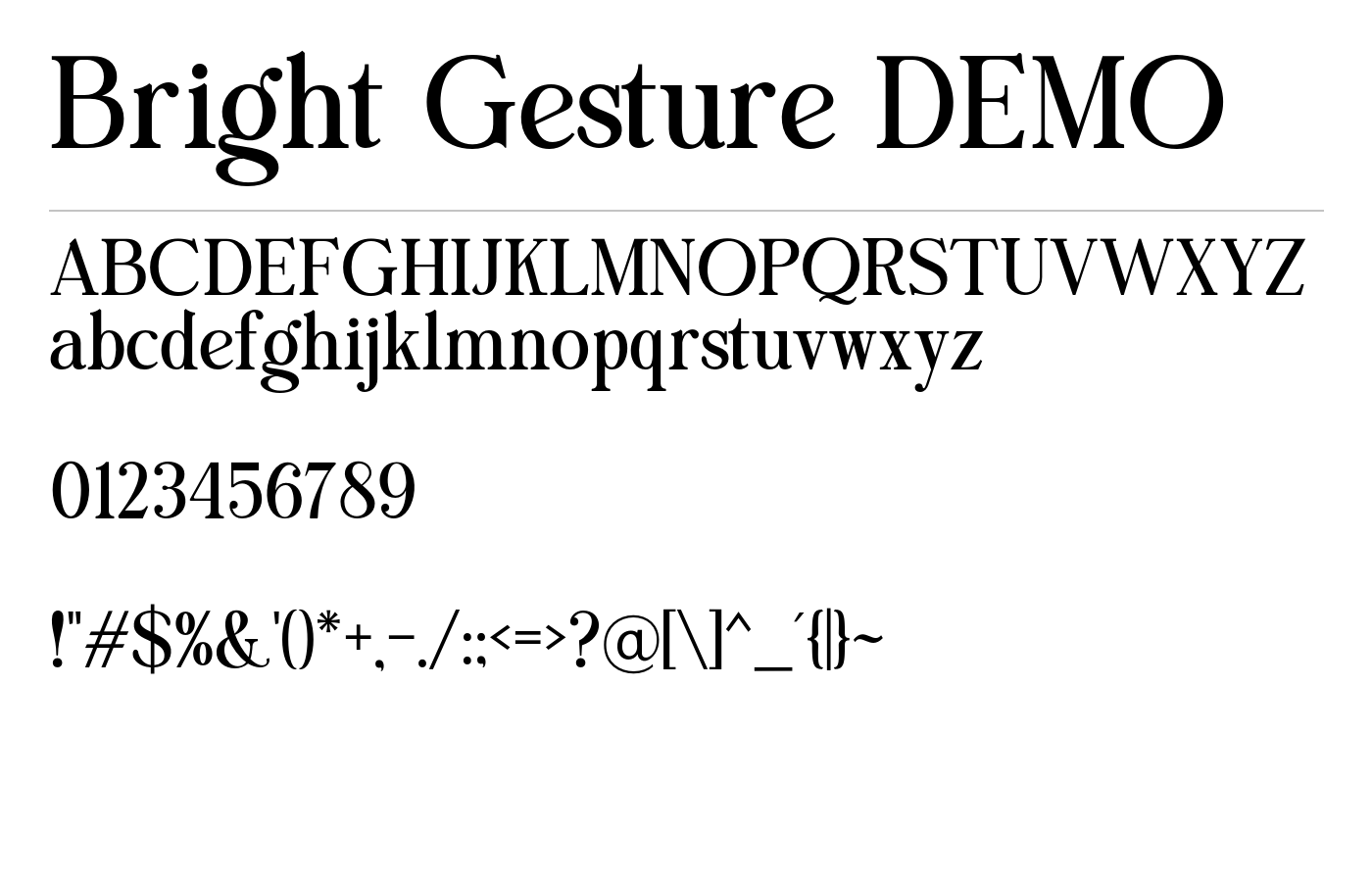 Bright Gesture DEMO Font preview