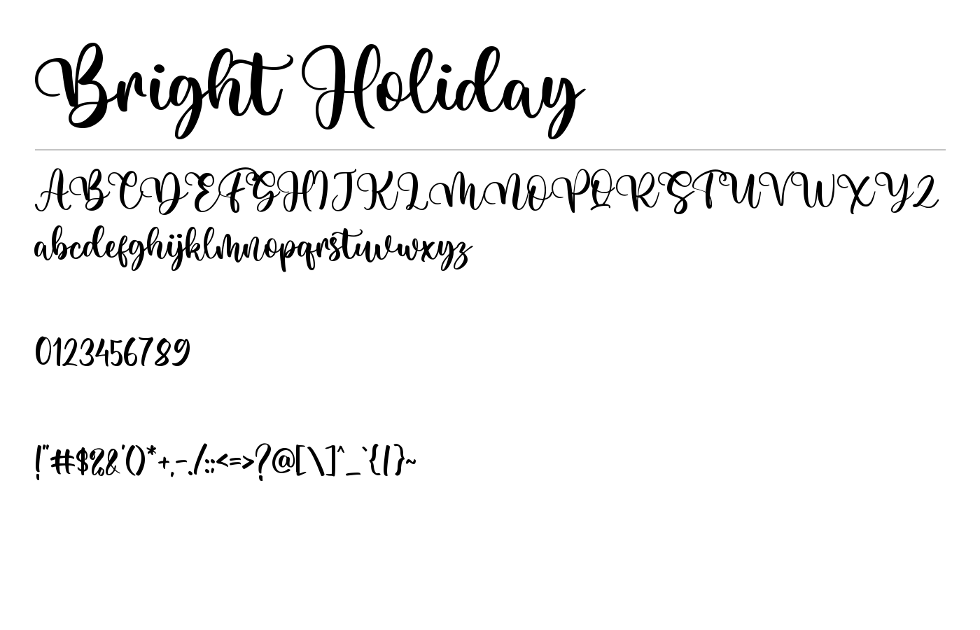 Bright Holiday Font preview