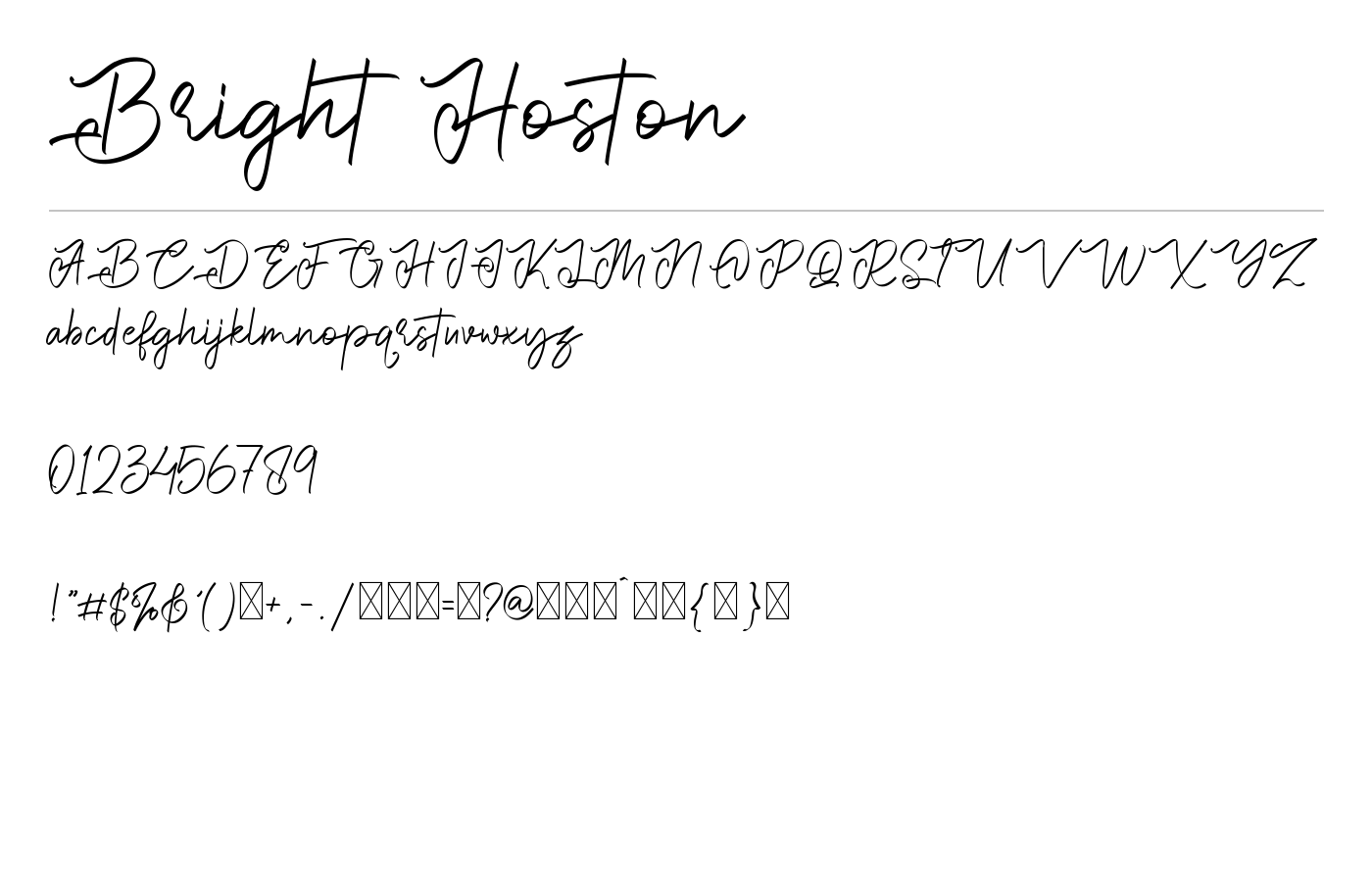 Bright Hoston Font preview