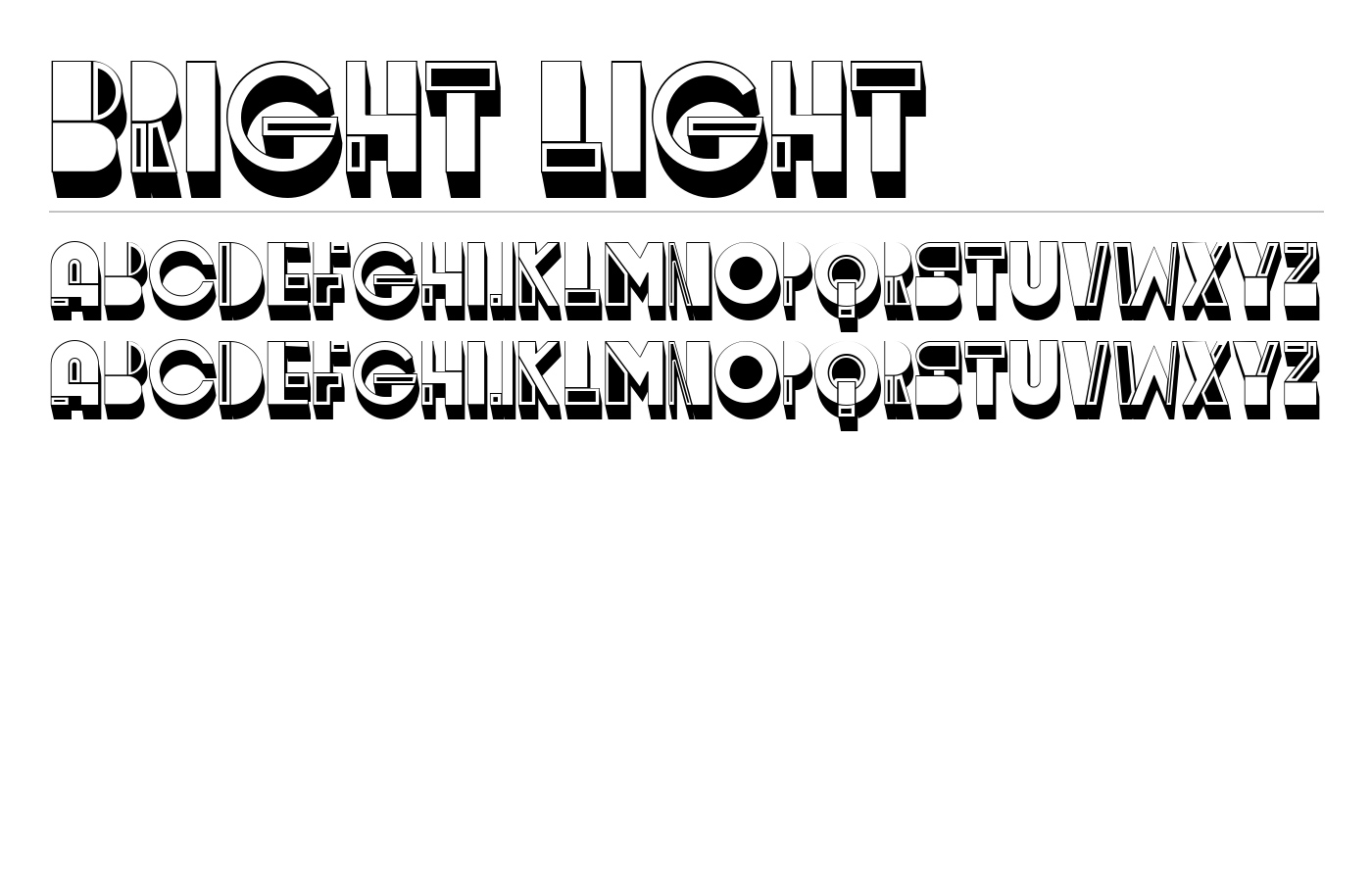 Bright Light Font preview