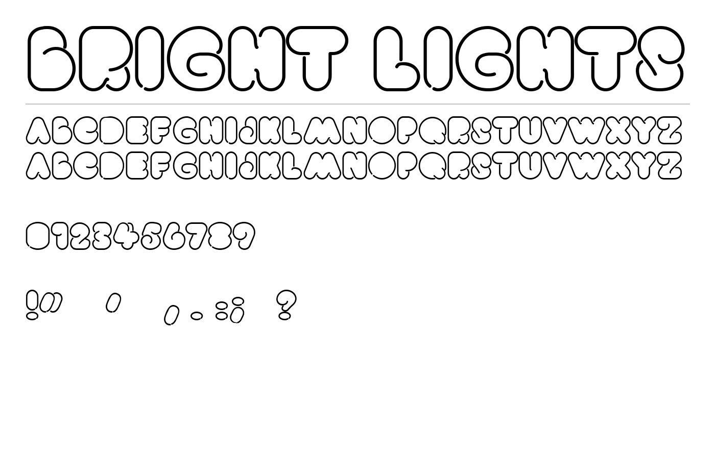 Bright Lights Font preview
