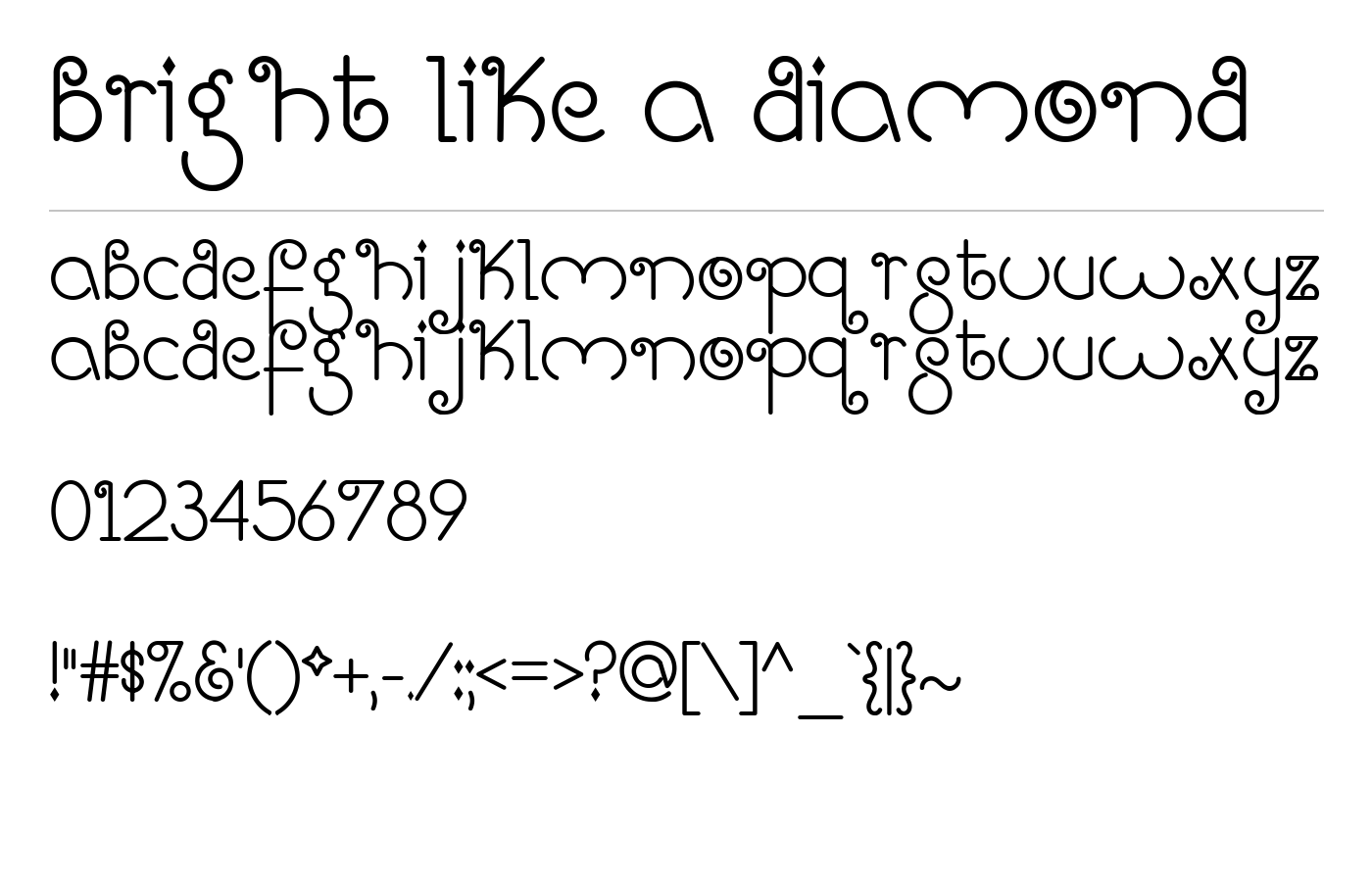 Bright Like A Diamond Font preview