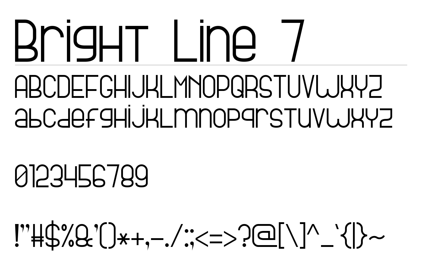 Bright Line 7 Font preview