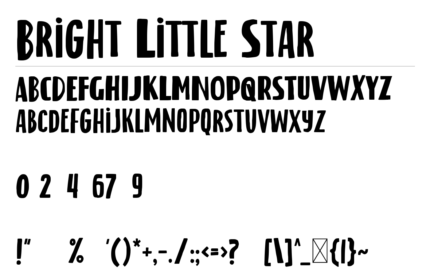 Bright Little Star Font preview
