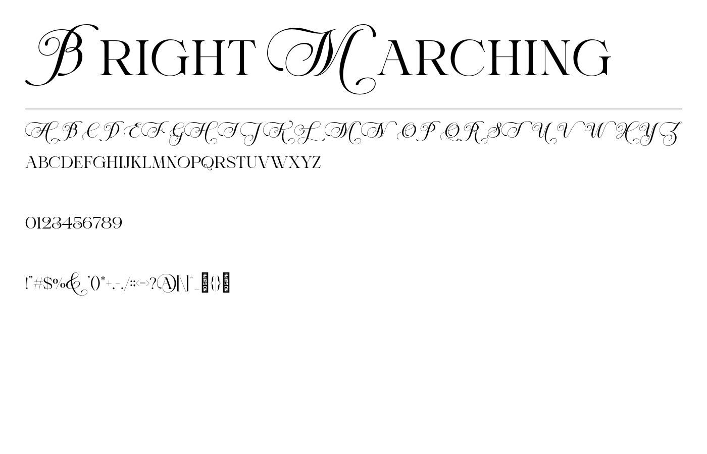 Bright Marching Font preview