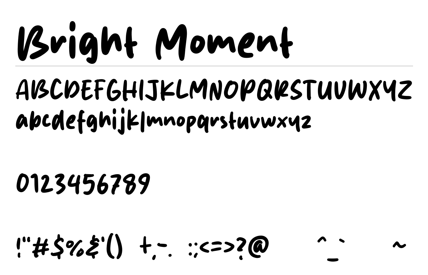 Bright Moment Font preview